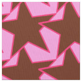 Modern Star Geometric - dunkelbraun und rosa Stoff (Nahaufnahme)