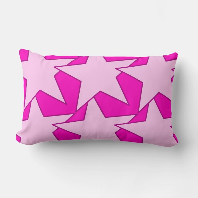 Modern Star Geometric - Fuchsia und Eispink Lendenkissen (Vorderseite)