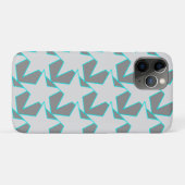 Modern Star Geometric - grau und türkis Case-Mate iPhone Hülle (Rückseite (Horizontal))