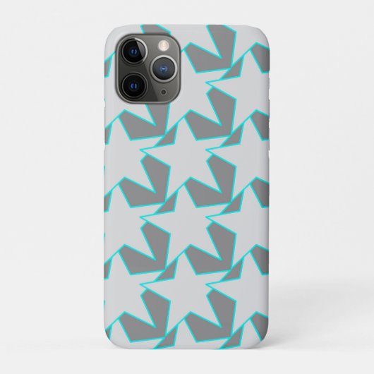 Modern Star Geometric - grau und türkis Case-Mate iPhone Hülle (Rückseite)