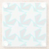 Modern Star Geometric - grau und türkis Glasuntersetzer (Rückseite)