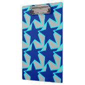 Modern Star Geometric - Kobaltblau und grau Klemmbrett (Links)
