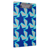 Modern Star Geometric - Kobaltblau und grau Klemmbrett (Rechts)