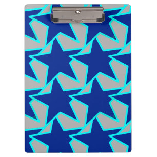 Modern Star Geometric - Kobaltblau und grau Klemmbrett