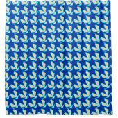Modern Star Geometric - Kobaltblau und Taupe Duschvorhang (Vorderseite)