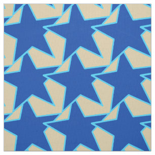 Modern Star Geometric - Kobaltblau und Taupe Stoff