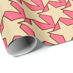 Modern Star Geometric - Korallen und Beige Geschenkpapier
