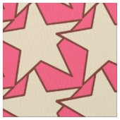 Modern Star Geometric - Korallen und Beige Stoff (Nahaufnahme)