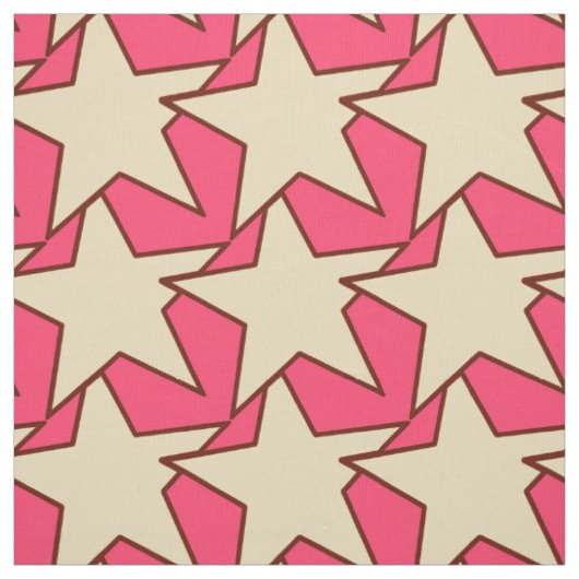 Modern Star Geometric - Korallen und Beige Stoff (Muster)