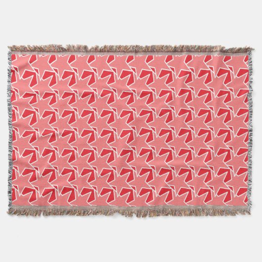 Modern Star Geometric - Korallenrosa und Rot Decke (Vorderseite)