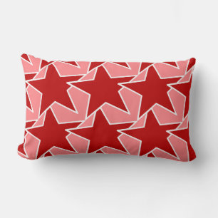 Modern Star Geometric - korallenrot und rosa Lendenkissen
