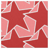 Modern Star Geometric - korallenrot und rosa Stoff (Nahaufnahme)