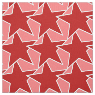 Modern Star Geometric - korallenrot und rosa Stoff