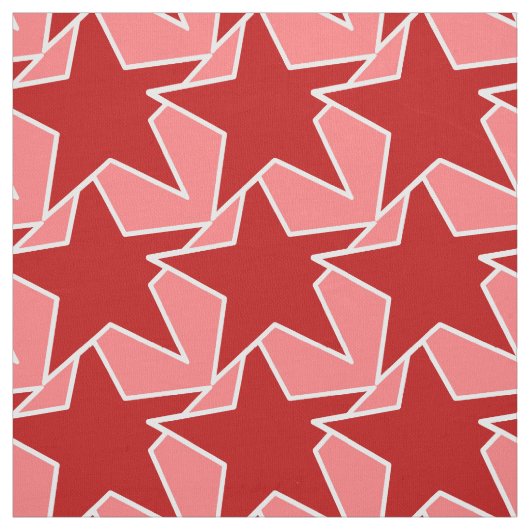 Modern Star Geometric - korallenrot und rosa Stoff (Muster)