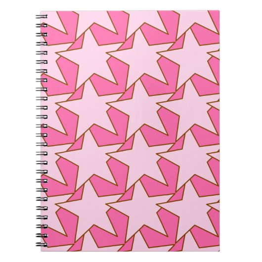 Modern Star Geometric - leicht und tief rosa Notizblock (Vorderseite)