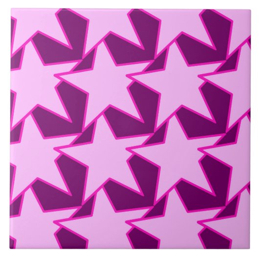Modern Star Geometric - rosa und amethystisch lila Fliese (Vorderseite)