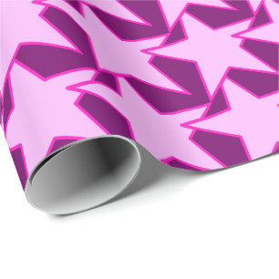 Modern Star Geometric - rosa und amethystisch lila Geschenkpapier
