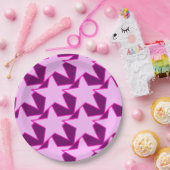 Modern Star Geometric - rosa und amethystisch lila Pappteller (Party)