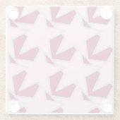 Modern Star Geometric - Rosa und Bordeaux Glasuntersetzer (Rückseite)