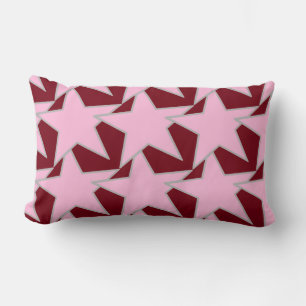 Modern Star Geometric - Rosa und Bordeaux Lendenkissen