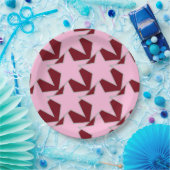 Modern Star Geometric - Rosa und Bordeaux Pappteller (Party)