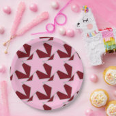 Modern Star Geometric - Rosa und Bordeaux Pappteller (Party)