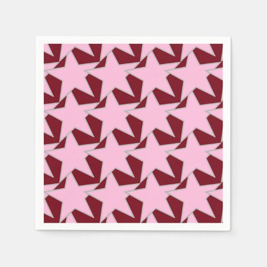 Modern Star Geometric - Rosa und Bordeaux Serviette (Vorderseite)