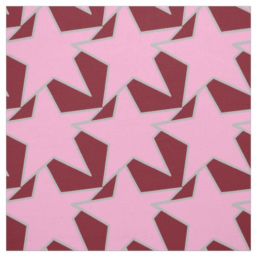 Modern Star Geometric - Rosa und Bordeaux Stoff (Muster)