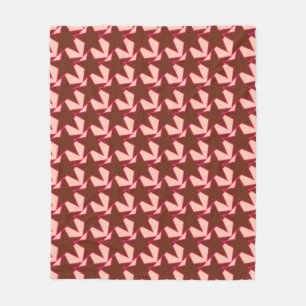 Modern Star Geometric - Schokolade und Pfirsich Fleecedecke