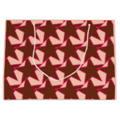Modern Star Geometric - Schokolade und Pfirsich Große Geschenktüte (Vorderseite)