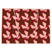 Modern Star Geometric - Schokolade und Pfirsich Große Geschenktüte (Rückseite)