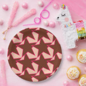 Modern Star Geometric - Schokolade und Pfirsich Pappteller (Party)
