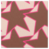 Modern Star Geometric - Schokolade und Pfirsich Stoff (Nahaufnahme)