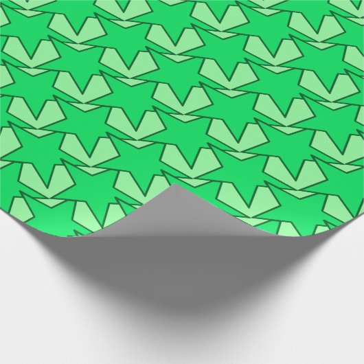 Modern Star Geometric - smaragdgrün und minzgrün Geschenkpapier (Ecke)