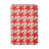 Modern Star Geometric - tiefes Rot und Taube Badematte (Vorderseite Vertikal)
