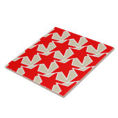 Modern Star Geometric - tiefes Rot und Taube Fliese (Seite)