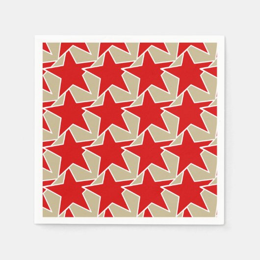 Modern Star Geometric - tiefes Rot und Taube Serviette (Vorderseite)