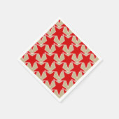 Modern Star Geometric - tiefes Rot und Taube Serviette (Ecke)