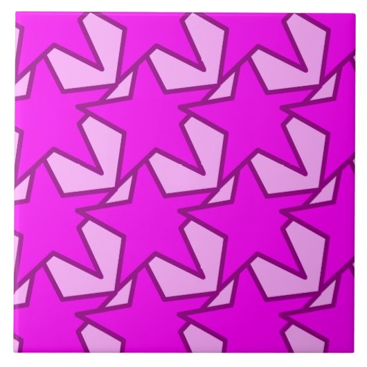 Modern Star Geometric - violett und rosa Fliese (Vorderseite)