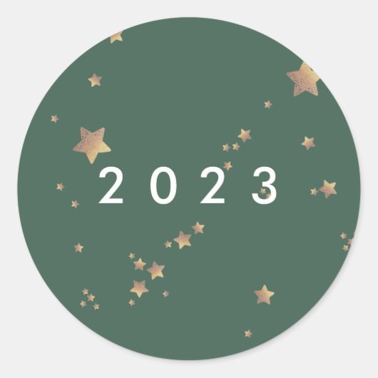 Modern Star Green White Christmas Happy Classic Ro Runder Aufkleber (Vorderseite)