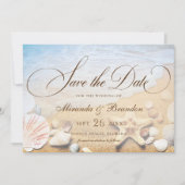 Modern Starfish Tropical Beach Save the Date Card (Vorderseite)