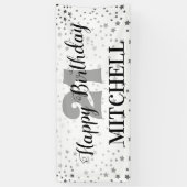 Modern Starry Happy Birthday | Alter und Name Banner (Vertikal)