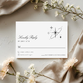 Modern Starry Night Celestial Wedding RSVP Card Karte