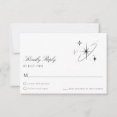 Modern Starry Night Celestial Wedding RSVP Card Karte (Vorderseite)