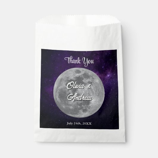 Modern Starry Night Full Monn Wedge Vielen Dank Geschenktütchen (Vorderseite)