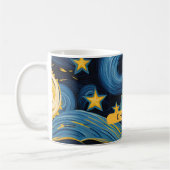 Modern Starry Night Sunflower Personalisiert Name Kaffeetasse (Links)