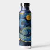 Modern Starry Night Sunflower Personalisiert Name Trinkflasche (Links)
