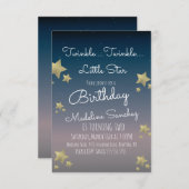 Modern Stars Birthday Party Ombre Sky Einladung (Vorne/Hinten)