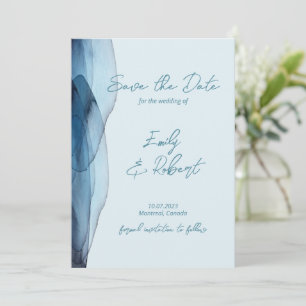 Modern, staubiges Marineblau Save The Date