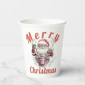 Modern Steampunk Santa and Robot Reindee Paper cup Pappbecher (Rückseite)